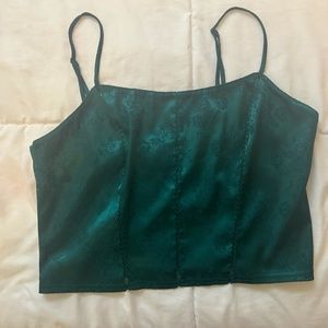 Radiant Charm: Elegant Green Crop Top